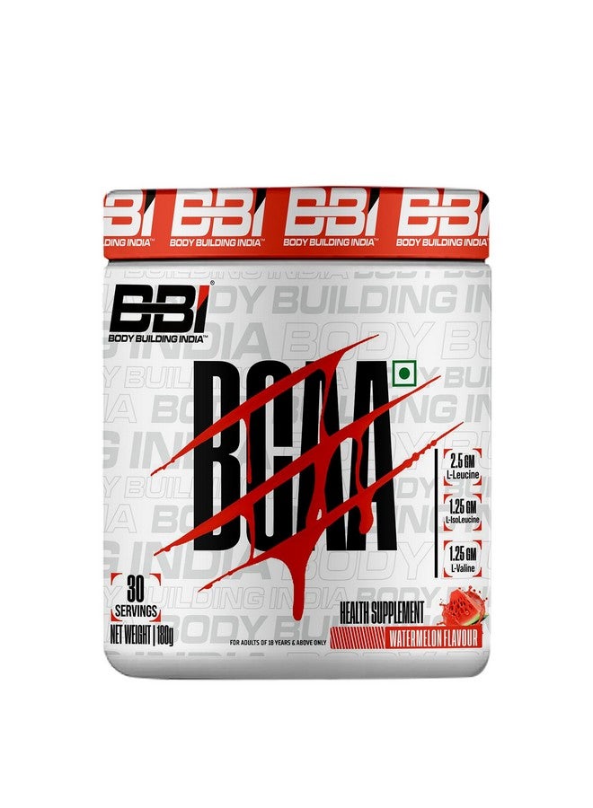 BBi Body Building India BBI BCAA 180g (180g, Watermelon) - Image 1