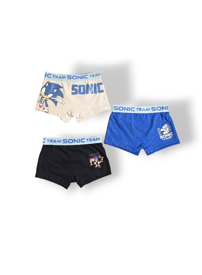 SONIC 3PCS BOYS BOXER , 65%polyester,35%cotton - Image 1