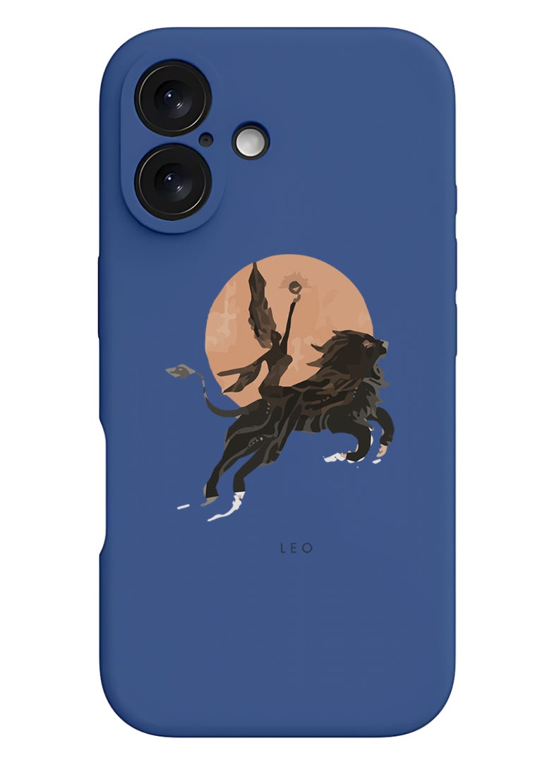 Theodor iPhone 16 Plus Blue Protective Slim Fit Case Liquid Silicone Cover with Full Body Protection Anti-Scratch Shockproof Case For iPhone - Leo-01 - Image 1