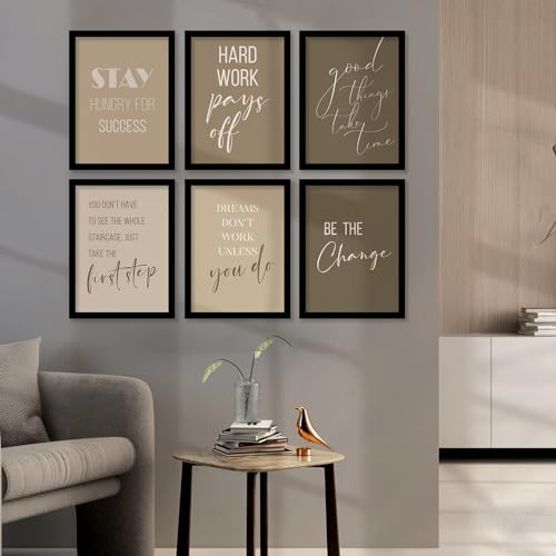 walllane - Motivational Wall Poster for Living Room, Bedroom, Office | Framed Painting | Poster With Frame | Frames For Wall Decor (10 Inch x 13 Inch) Set Of 6 Cate- 003 - Image 5