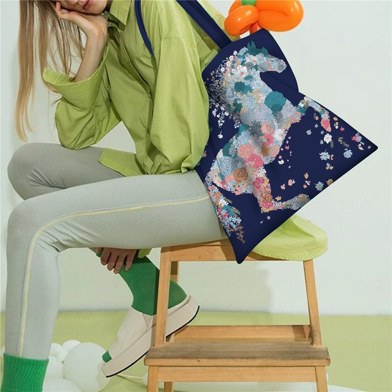 2024 Dongdaemun New Arrival Canvas Bag Little Red Riding Book Main Push Women'S Handbag Large Capacity Carrying Book Bag Shoulder Bag - Image 3