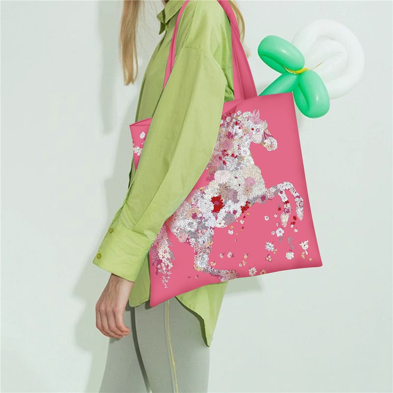 2024 Dongdaemun New Arrival Canvas Bag Little Red Riding Book Main Push Women'S Handbag Large Capacity Carrying Book Bag Shoulder Bag - Image 2