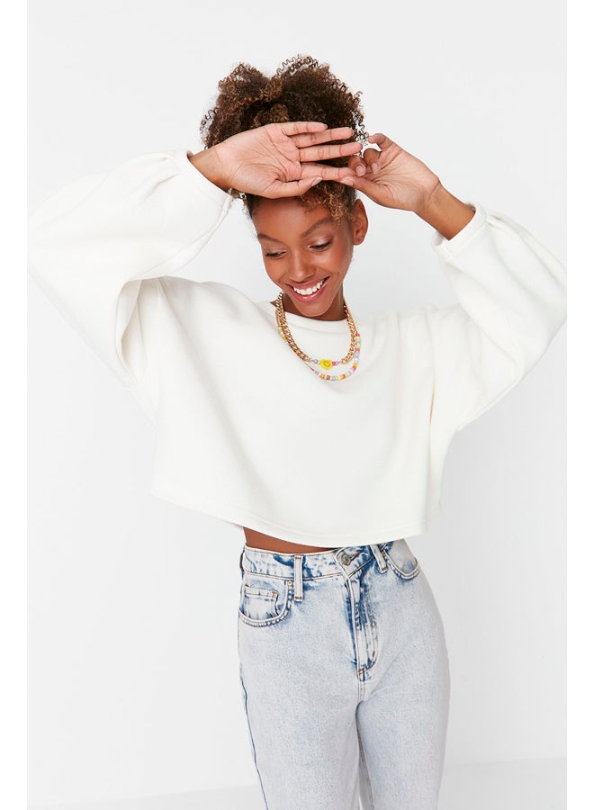 trendyol Sweatshirt - Ecru - Relaxed fit - Image 3