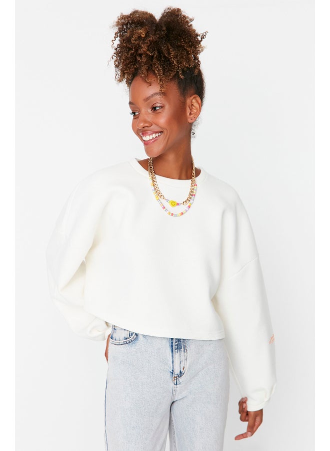 trendyol Sweatshirt - Ecru - Relaxed fit - Image 1