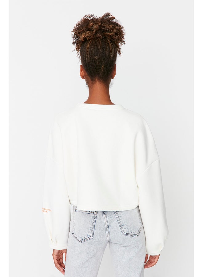 trendyol Sweatshirt - Ecru - Relaxed fit - Image 5