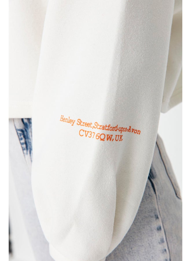 trendyol Sweatshirt - Ecru - Relaxed fit - Image 2