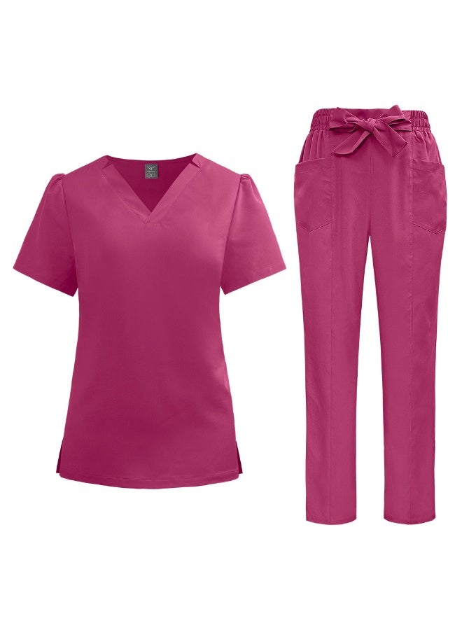 NIBEMINENT High-quality Surgical Uniforms Woman Nursing Set Top Pant Articles Medical Uniform Scrub Clinical Beauty Salon Spa Hospital Suit - Image 1