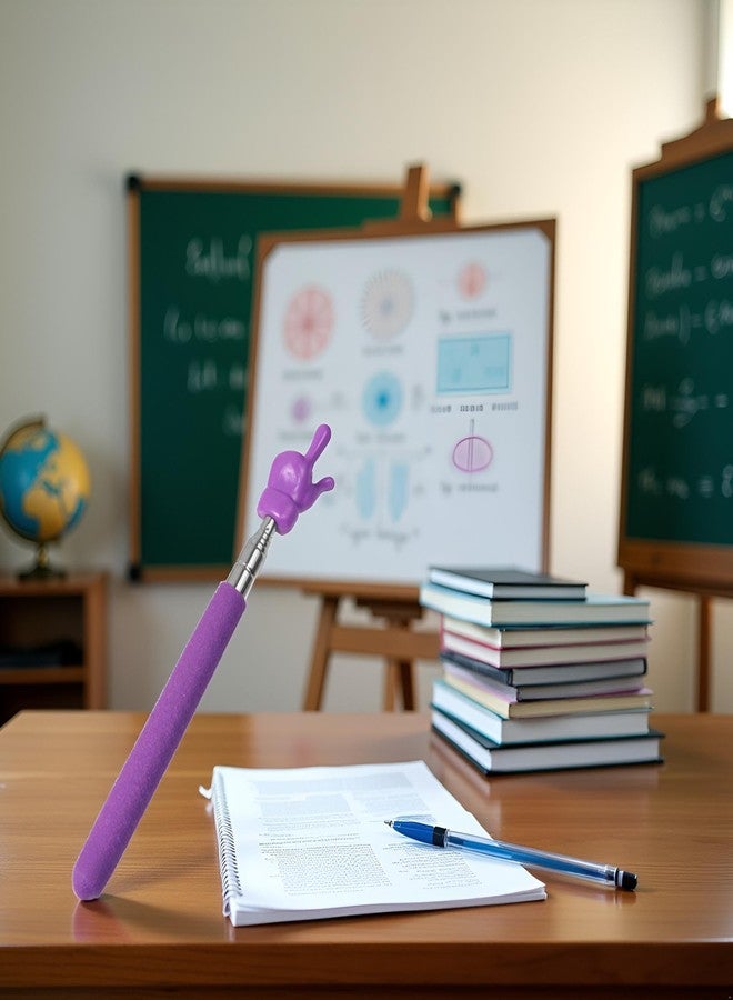 GANPUB Purple Telescopic Teachers Pointer, Teaching Pointer Stick for Classroom, Metal Hand Retractable Pointer Extended Length 21.6 Inch, Handheld Presenter Whiteboard Pointer,Presentation Products - Image 5