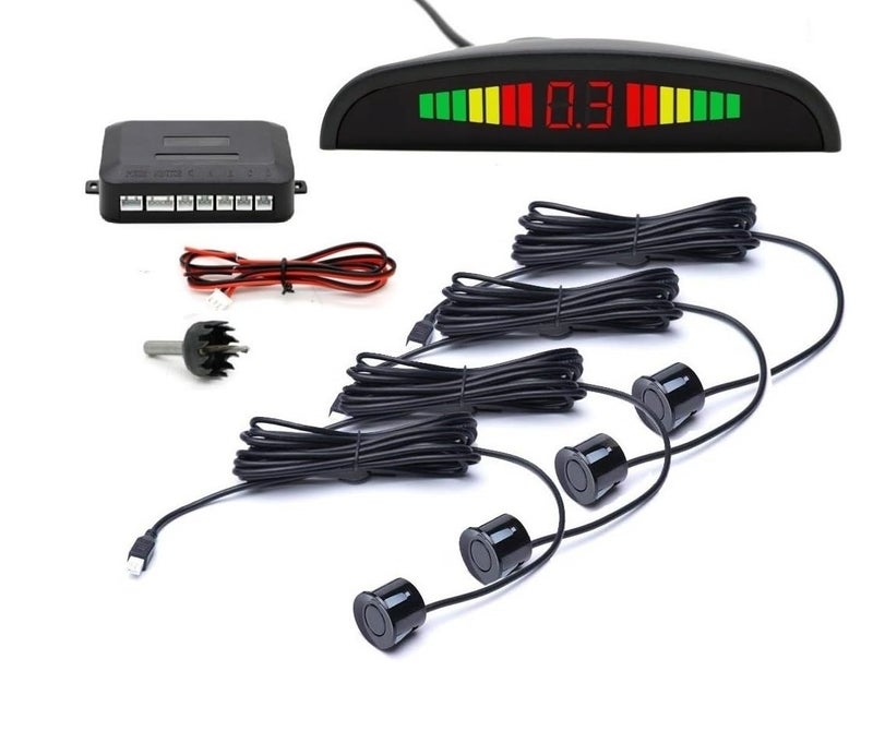 Adwait Car Reverse Parking Sensor Set of 4 Black Sensors with LED Display Buzzer and Control Box Radar Beep Sound Alert Auto Object Detector For Q5 - Image 2