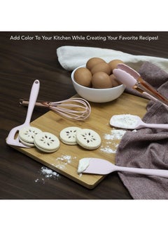 COOK WITH COLOR COOK WITH COLOR Silicone Cooking Utensils, Kitchen Utensil Set, Easy to Clean Silicone Kitchen Utensils, Cooking Utensils for Nonstick Cookware, Kitchen Gadgets Set, Mini, Pink  - Image 4