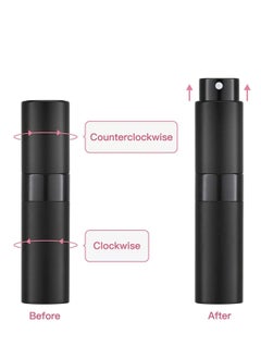 KASTWAVE travel cologne bottle, 5PCS 8ml Travel Perfume Atomizer Refillable, Mini Cologne Spray Bottle Empty, Small Aftershave Sprayer for Liquid Dispenser (Black)  - Image 4