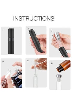 KASTWAVE travel cologne bottle, 5PCS 8ml Travel Perfume Atomizer Refillable, Mini Cologne Spray Bottle Empty, Small Aftershave Sprayer for Liquid Dispenser (Black)  - Image 5
