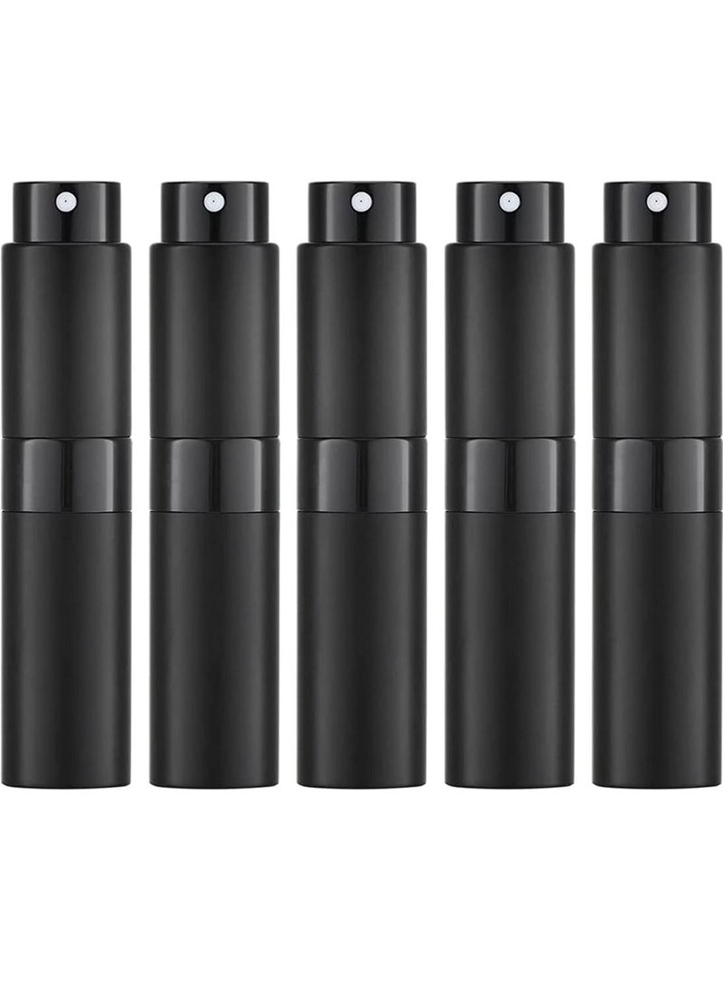 KASTWAVE travel cologne bottle, 5PCS 8ml Travel Perfume Atomizer Refillable, Mini Cologne Spray Bottle Empty, Small Aftershave Sprayer for Liquid Dispenser (Black)  - Image 1