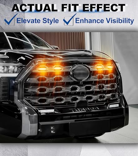 NEOXIST Direct-Snap LED Grill Lights for Toyota Tundra 2022-2025 2026 Accessories Front Grille Head Light, Only Fits Platinum & 1794 Edition (Amber) - Image 4