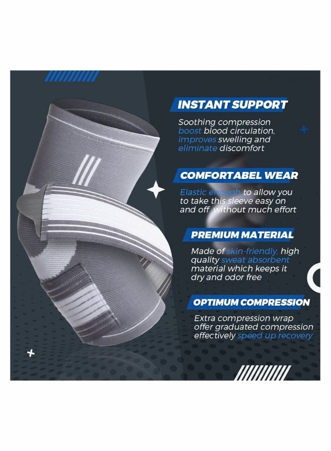 Generic Elbow Compression Sleeve with Adjustable Strap for Men and Women, Support Brace for Tennis Elbow (2XL/3XL) - Ideal Arm Support for Active Lifestyles.  - Image 3