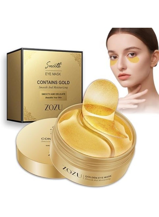 Zozu Under Eye Patches, Collagen Under Eye Mask, Dark Circles Under Eye Treatment, Puffy Eyes Bags Under Eyes Removal, Anti-Aging, Reduce Wrinkle, Skincare, Hydrating - 30 Pairs (24K Gold) - Image 1