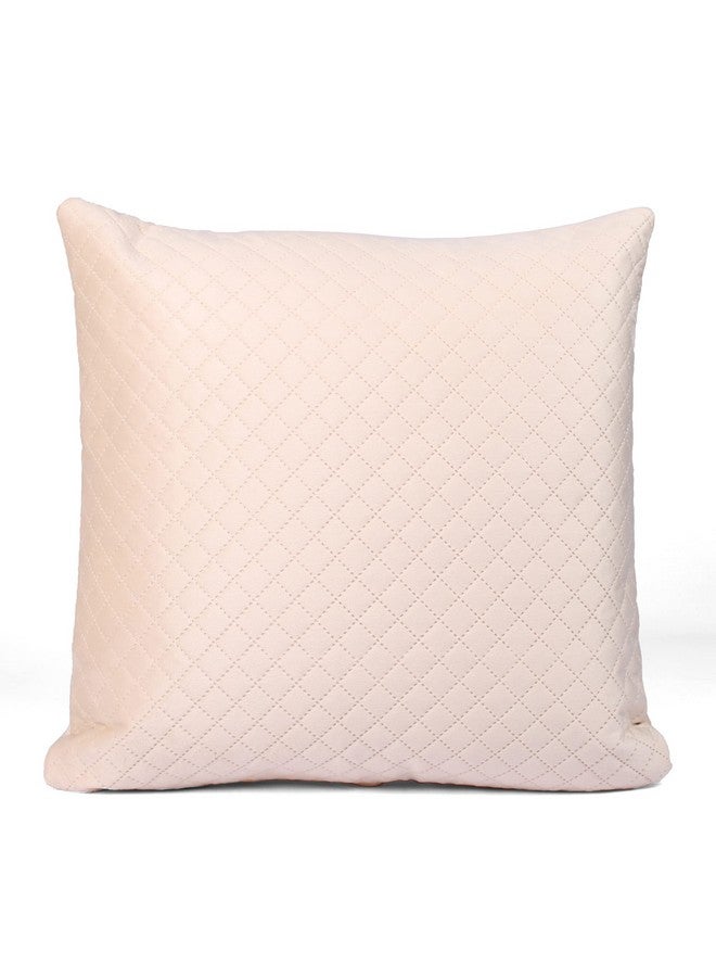 STITCHNEST Set of 2 Cushion Cover | Quilted Velvet | Beige| Soft & Premium Look | 24x24 Inches | Fit for Sofa & Living Room Décor - Image 4
