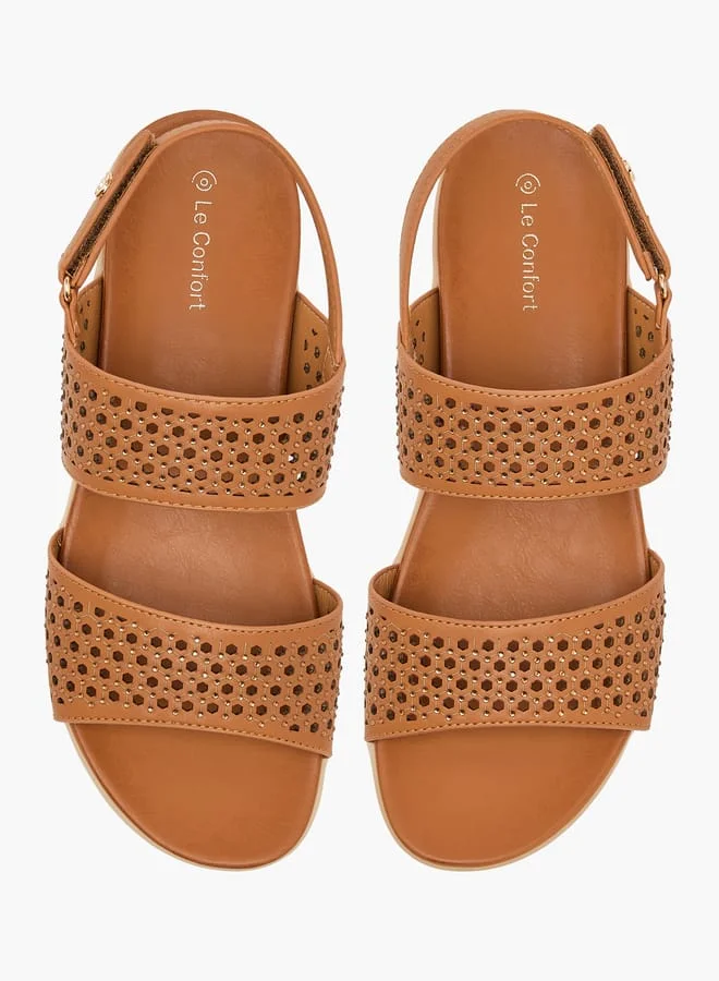 لو كونفورت صنادل نسائية بكعب منصة مزينة بإغلاق بخطاف وحلقة