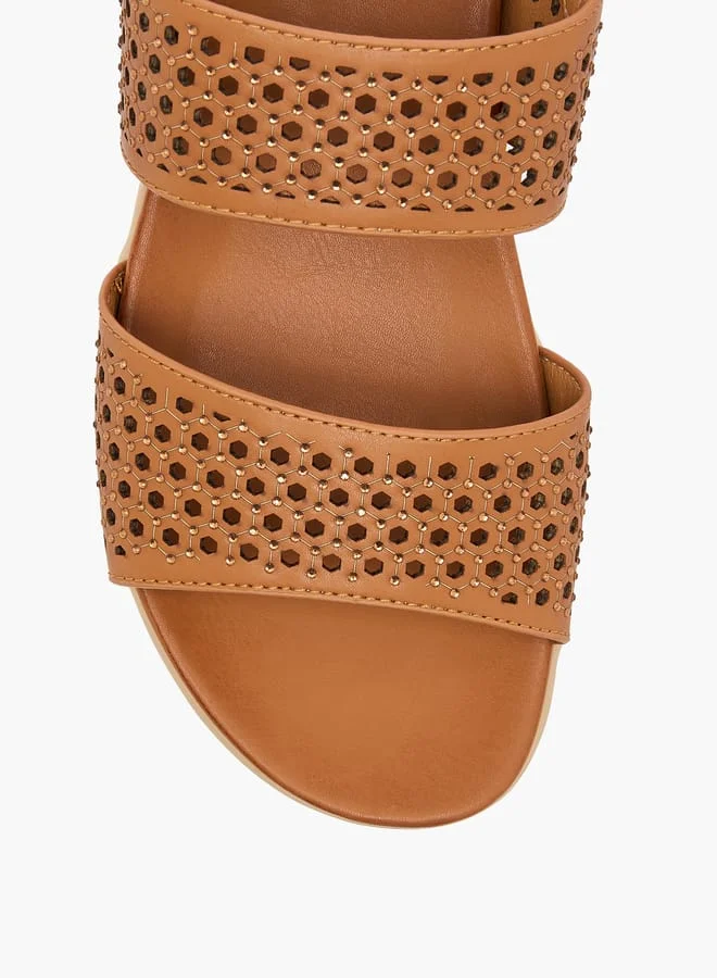 Le Confort Women Embellished Platform Sandals with Hook and Loop Closure