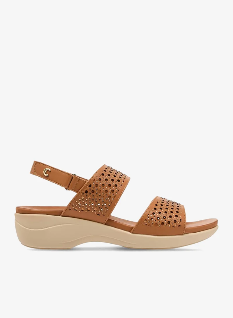 لو كونفورت صنادل نسائية بكعب منصة مزينة بإغلاق بخطاف وحلقة