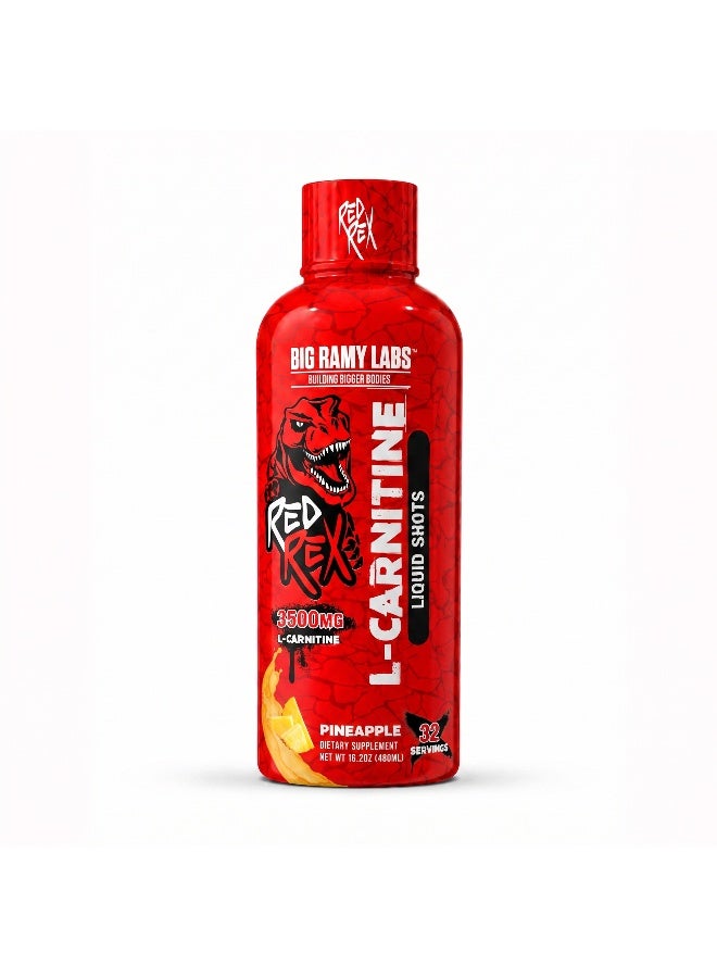 RED REX Liquid L-Carnitine Fat Burner - Pineapple Flavor - 480ml - for Fat Burning & Weight Management - Image 1