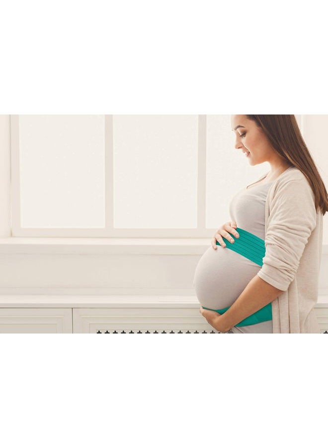 COMFY MOM Belly Band for Pregnancy, Pregnancy Belly Support Band - Maternity Belt for Back Pain. Adjustable/Breathable Belly Support for Pregnancy. (Dark Mint/Small) - Image 4