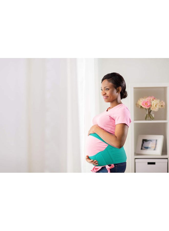COMFY MOM Belly Band for Pregnancy, Pregnancy Belly Support Band - Maternity Belt for Back Pain. Adjustable/Breathable Belly Support for Pregnancy. (Dark Mint/Small) - Image 3