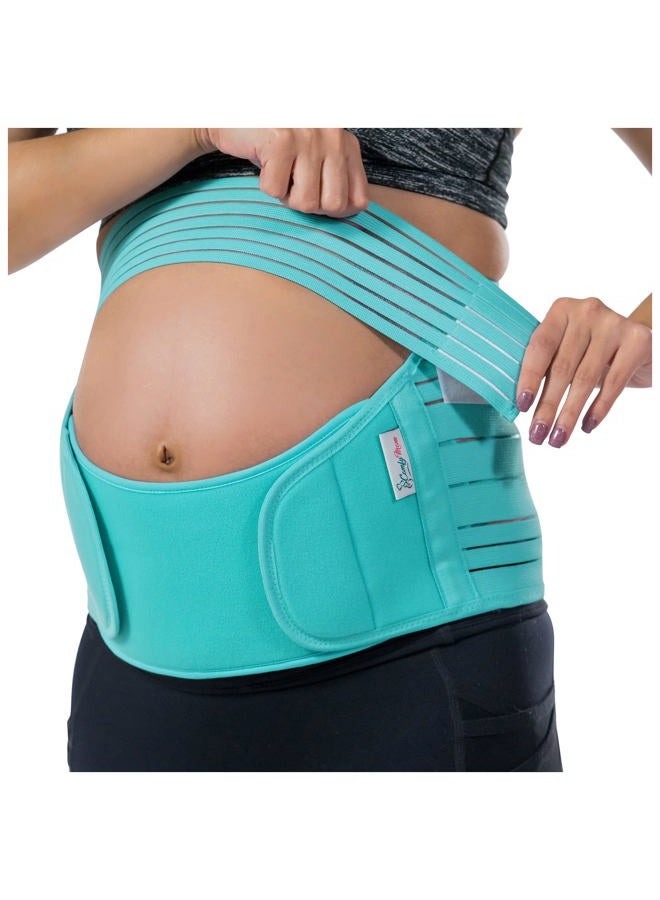 COMFY MOM Belly Band for Pregnancy, Pregnancy Belly Support Band - Maternity Belt for Back Pain. Adjustable/Breathable Belly Support for Pregnancy. (Dark Mint/Small) - Image 1