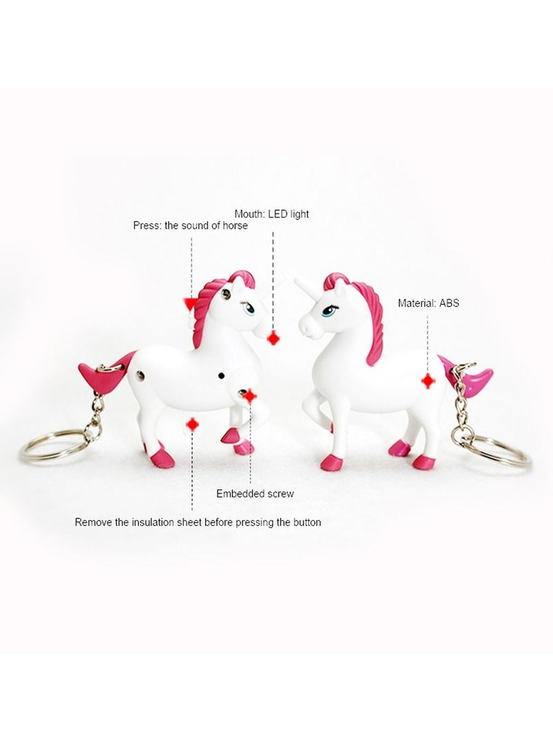 Salla 24-piece Cute Unicorn Keychain with LED Light and Sound 5.5x3.5cm each - Image 5