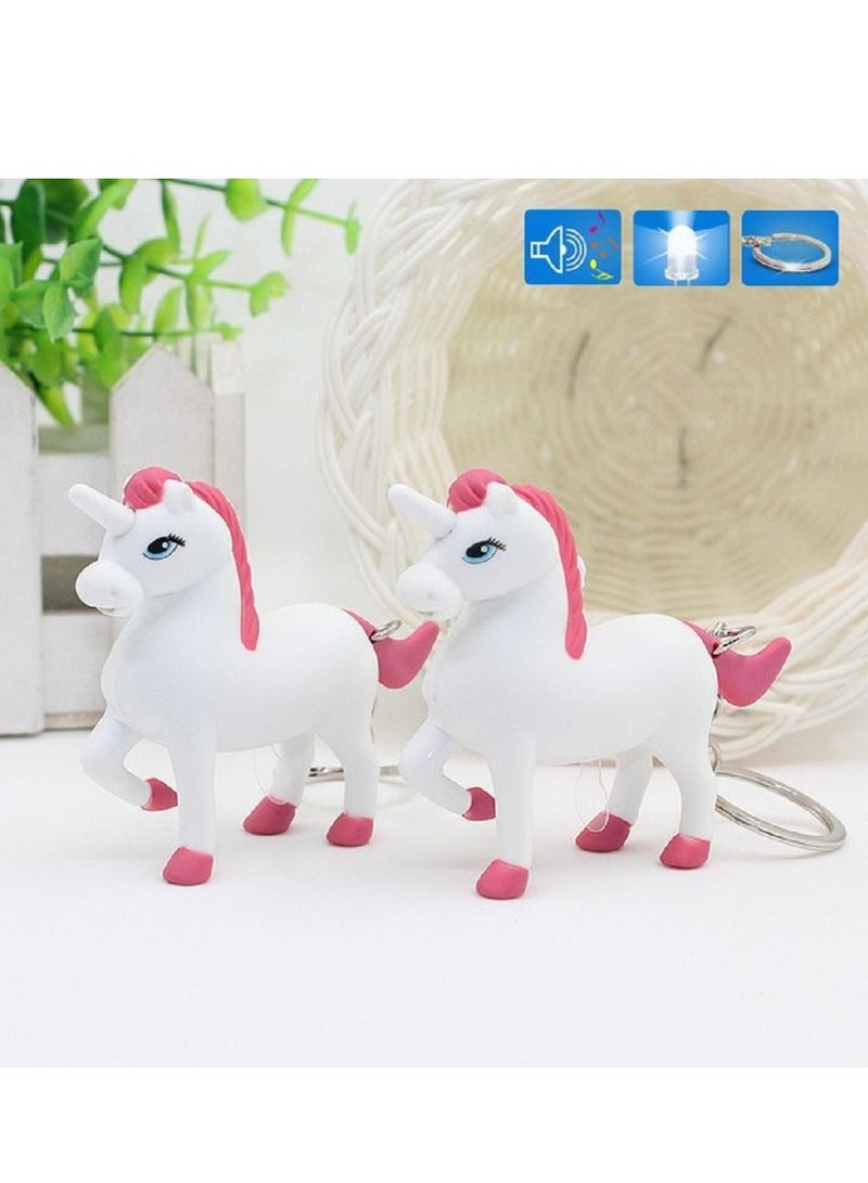 Salla 24-piece Cute Unicorn Keychain with LED Light and Sound 5.5x3.5cm each - Image 4