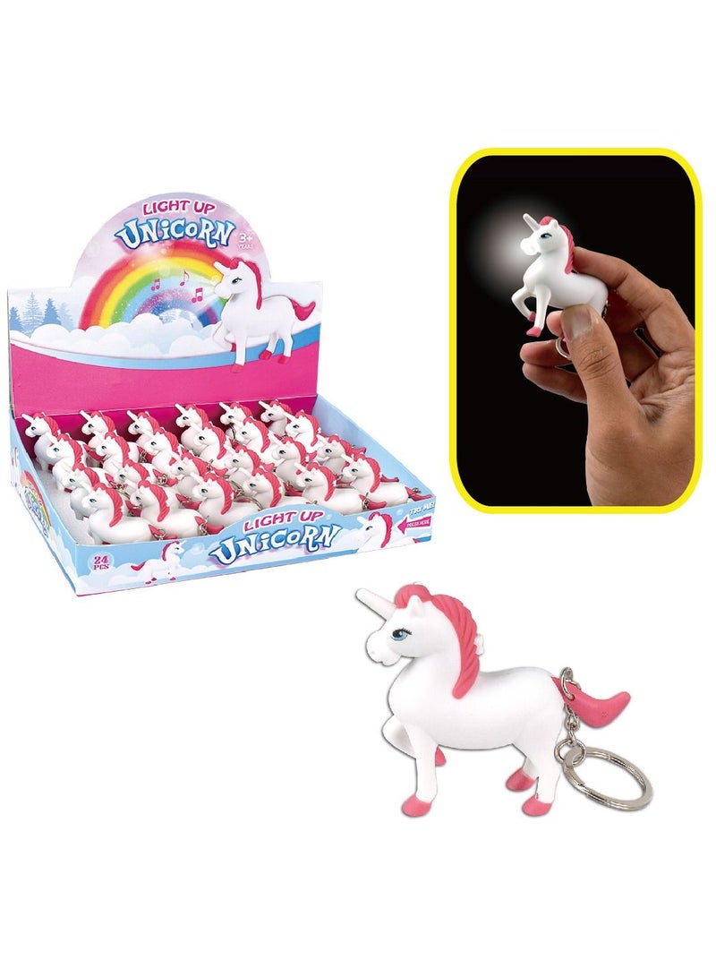 Salla 24-piece Cute Unicorn Keychain with LED Light and Sound 5.5x3.5cm each - Image 1
