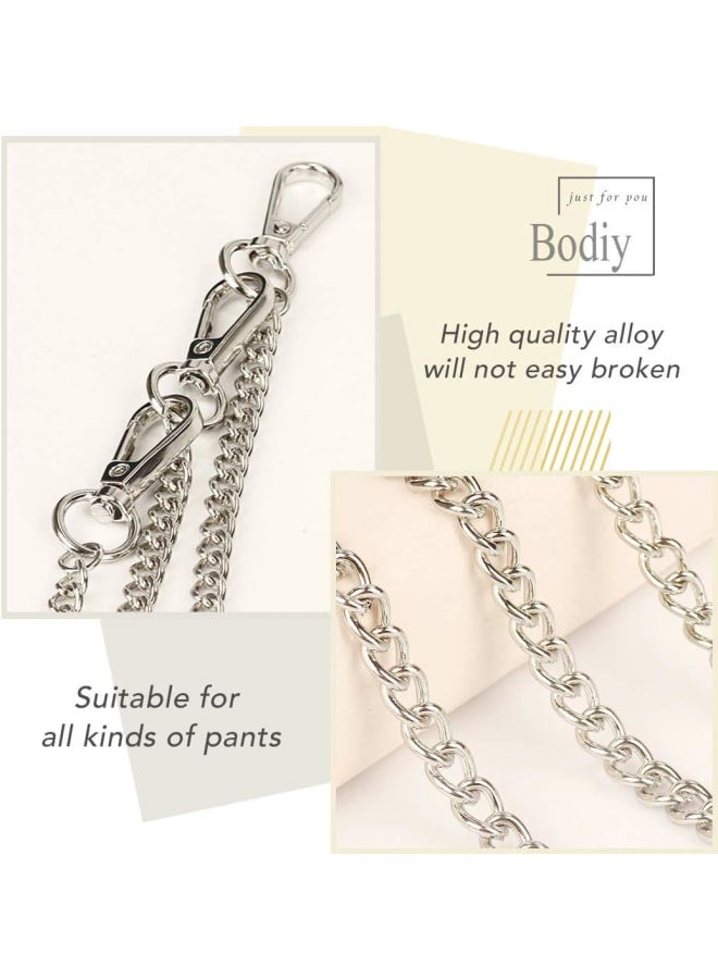 BODIY Women's Punk Pocket Wallet Layered Chain, Silver  - Image 3