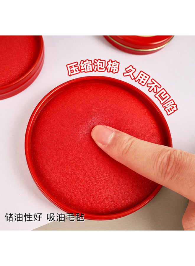HELPS Creative Round Tin Box Quick-drying Ink Pad 3 # 6 # 12 # Red Quick-drying Ink Pad Stamp Financial Office Supplies - Image 3