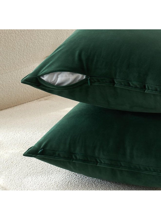 MIULEE MIULEE Pack of 2 Decorative Velvet Throw Pillow Cover Soft Jam Pillow Cover Soild Square Cushion Case for Sofa Bedroom Car 18x 18 Inch 45x 45cm  - Image 1