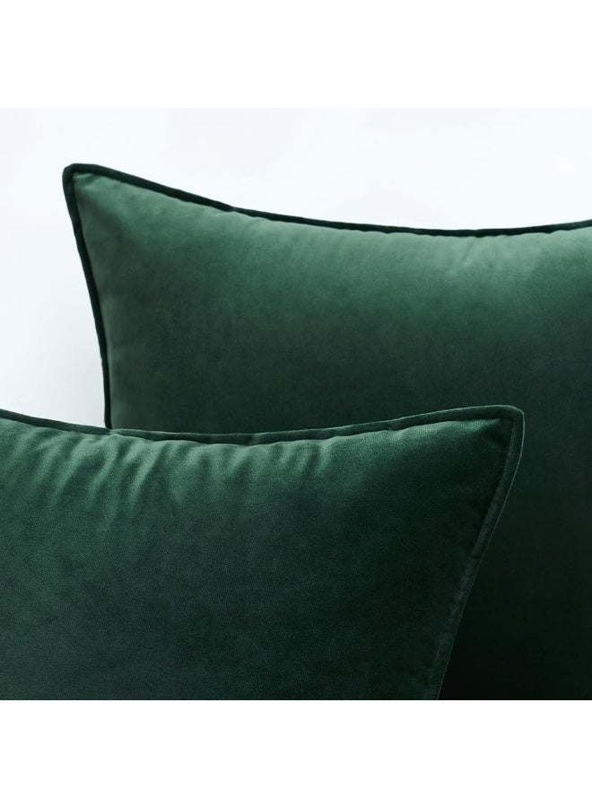 MIULEE MIULEE Pack of 2 Decorative Velvet Throw Pillow Cover Soft Jam Pillow Cover Soild Square Cushion Case for Sofa Bedroom Car 18x 18 Inch 45x 45cm  - Image 2