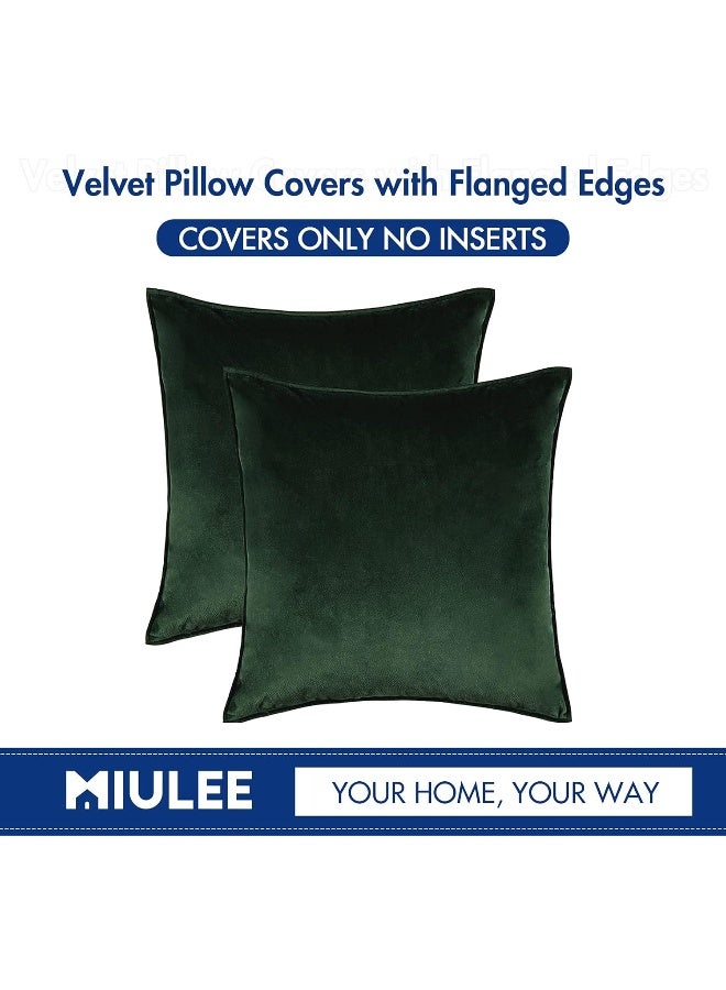 MIULEE MIULEE Pack of 2 Decorative Velvet Throw Pillow Cover Soft Jam Pillow Cover Soild Square Cushion Case for Sofa Bedroom Car 18x 18 Inch 45x 45cm  - Image 4