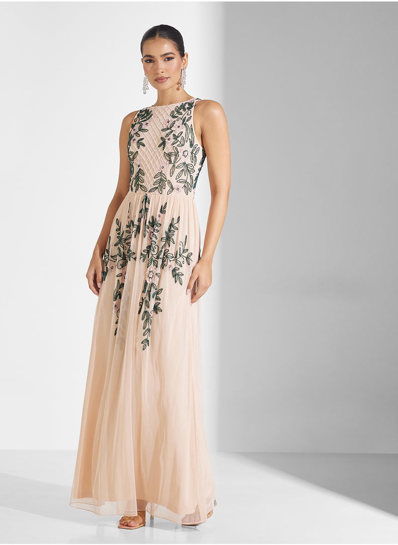 Frock and Frill Floral Beaded Maxi Dress  - Image 4