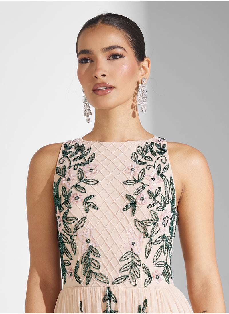 Frock and Frill Floral Beaded Maxi Dress  - Image 3