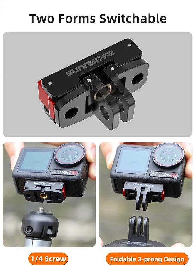 Sunnylife - Multifunctional Foldable Magnetic Quick Release Mount Adapter for DJI Osmo Action 5 Pro/Action 4/3/2 Camera - Image 1