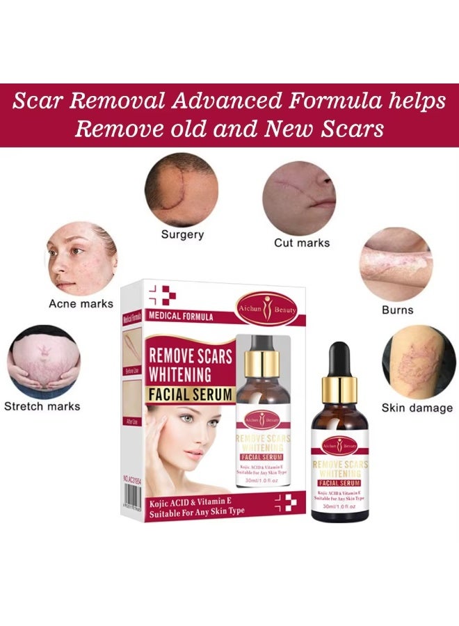Aichun beauty Remove Scars Whitening Facial Serum Kojic Acid Vitamin E 30ml Face Brightening Lightening Dark Spot Remover Skin Repair Moisturizing Anti Acne Anti Pigmentation - Image 4