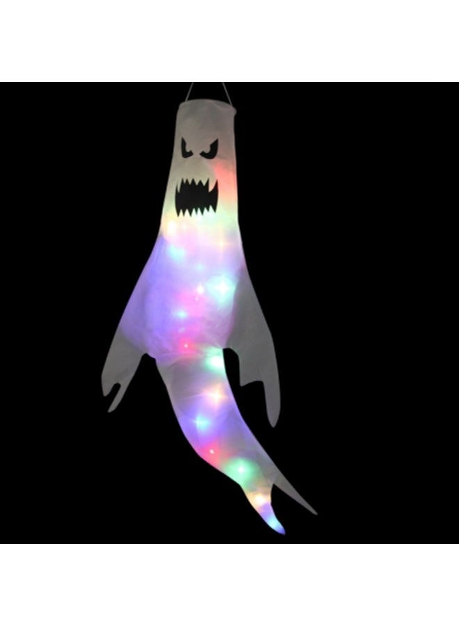 Hanging Glowing Ghost Windsocks Flag, 47 Inch  Ghost Wind Socks Wind Flags with LED Light - Image 1