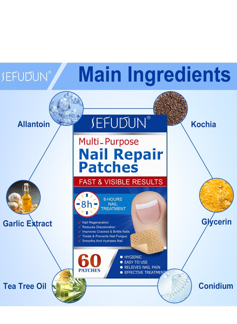 Sefudun SEFUDUN nail repair patch ingrown nails, onychomycosis, thick nail correction patch, manicure, brittle nail care patch 60pcs  - Image 3