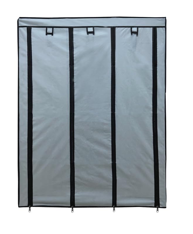 ROBMOB Shoe Rack Cover Outer with Zipper for Collapsible Shoe Rack 6+2 Almirah Non-Woven Fabric with 100GSM Quality (Grey) - Image 1