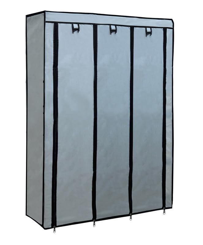 ROBMOB Shoe Rack Cover Outer with Zipper for Collapsible Shoe Rack 6+2 Almirah Non-Woven Fabric with 100GSM Quality (Grey) - Image 3