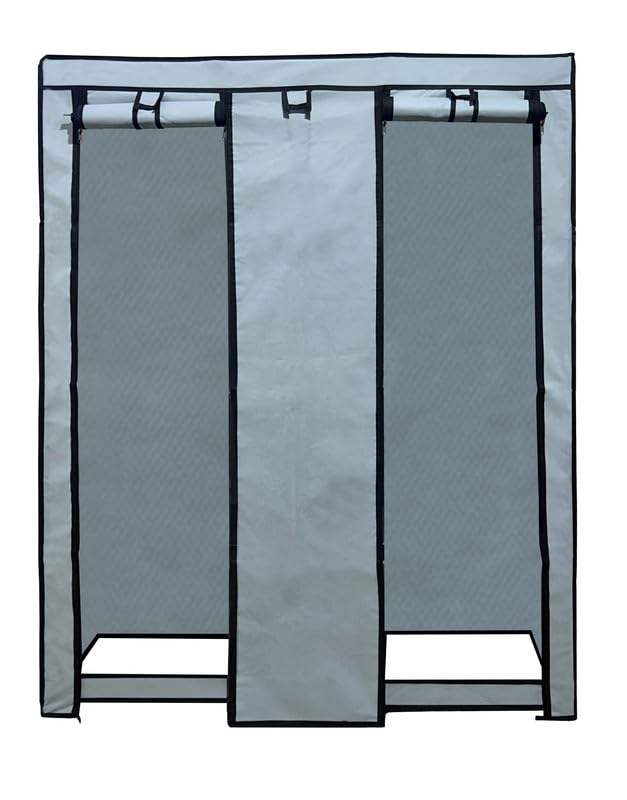ROBMOB Shoe Rack Cover Outer with Zipper for Collapsible Shoe Rack 6+2 Almirah Non-Woven Fabric with 100GSM Quality (Grey) - Image 5