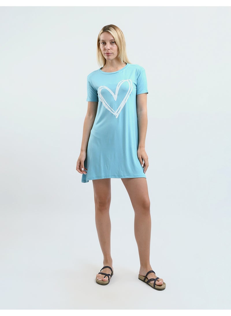 Mesery Sleepshirt Cotton Short Sleeves Printed  - Image 1