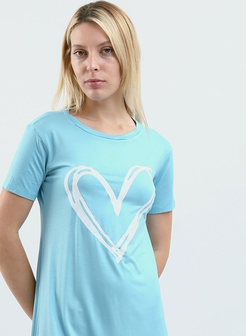 Mesery Sleepshirt Cotton Short Sleeves Printed  - Image 4