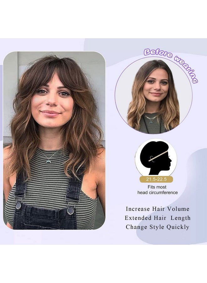 Aisaide - Isaide Short Curly Wavy Bob Wig With Curtain Bangs Black Curly Bob Wigs With Bangs For Women Synthetic Bob Curly Wavy Wig Natural Hair Shoulder Length Wigs For Women 14Inch 1B - Image 1