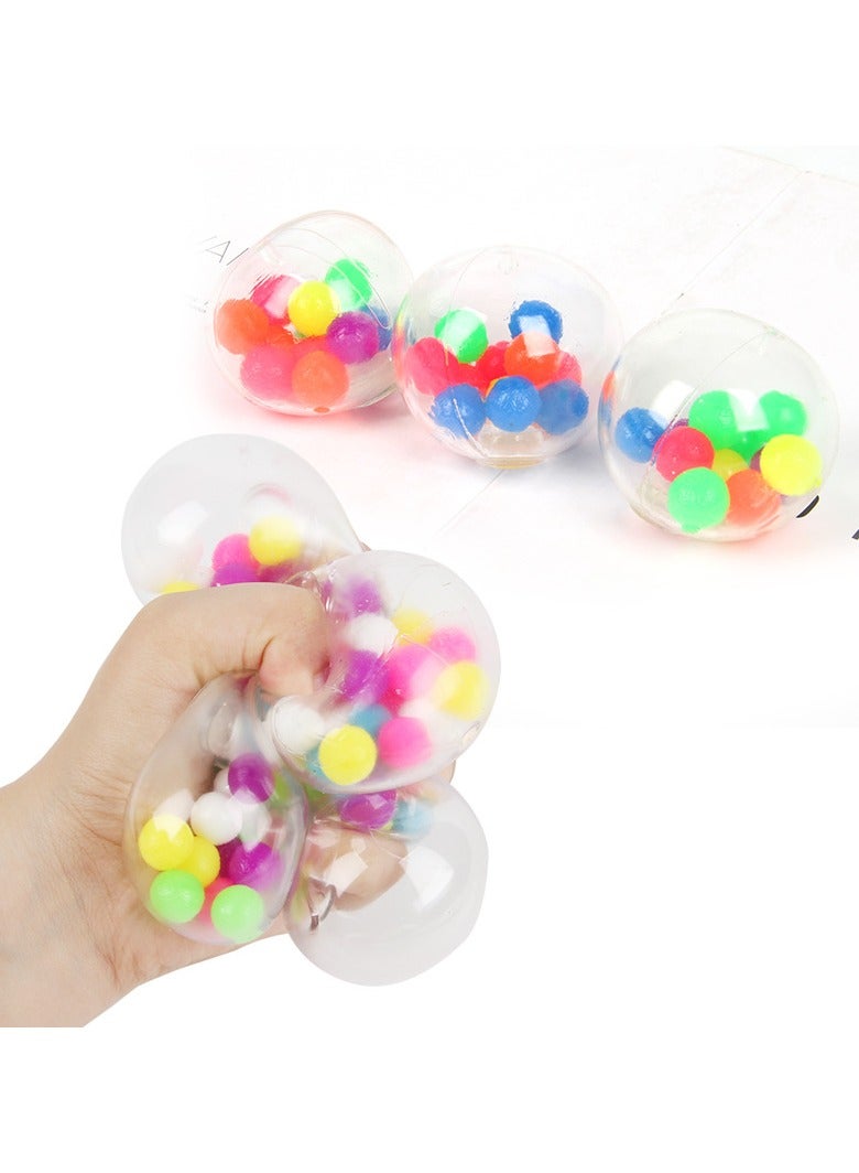 6cm colorful grape ball tpr stress relief trick venting pinch fun creative squeeze venting rainbow ball  - Image 2