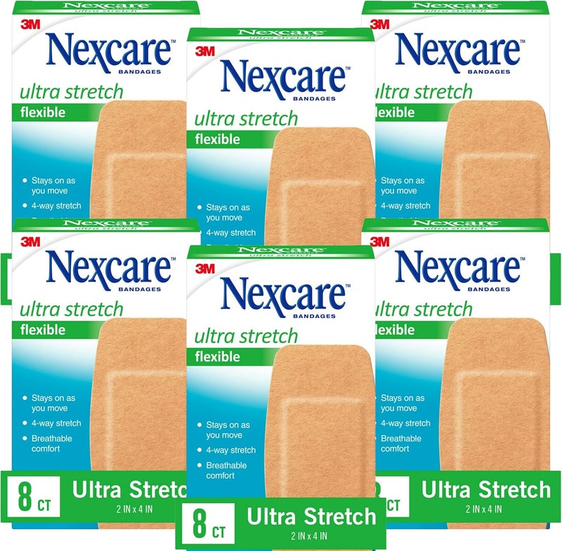 Nexcare Ultra Stretch Bandages, Flexible and Breathable, 8-Count Packages (Pack of 6) - Image 2